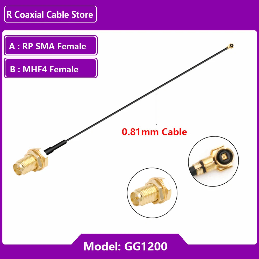 1PC RG1.13mm 0.81mm Pigtail Extension RF Cable SMA Female to MHF U.FL  Female RP SMA Male for WIFI Antenna