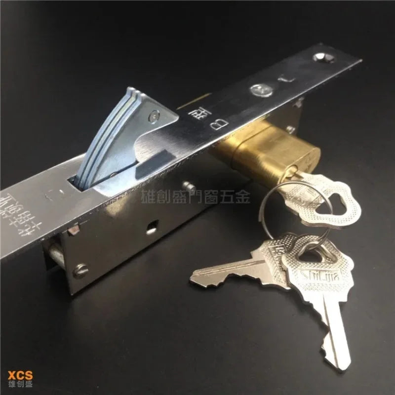 Iron gate/Sliding door hook lock, Copper hook, for Plastic steel door,Copper lock cylinder, More strong