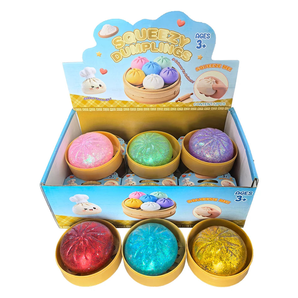 Dumpling Stress Balls Colorful Squishies Pressure Squishy Relaxing Relieve Anxiety Antistress Enhance Reusable Rebound Squeeze