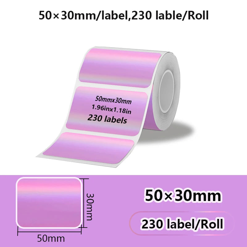 50x50mm Laser Sticker Self-Adhesive Thermal Adhesive Label Roll Compatible for Phomemo M110 M220 M200 E210 P50 DETONG P1 WP9520