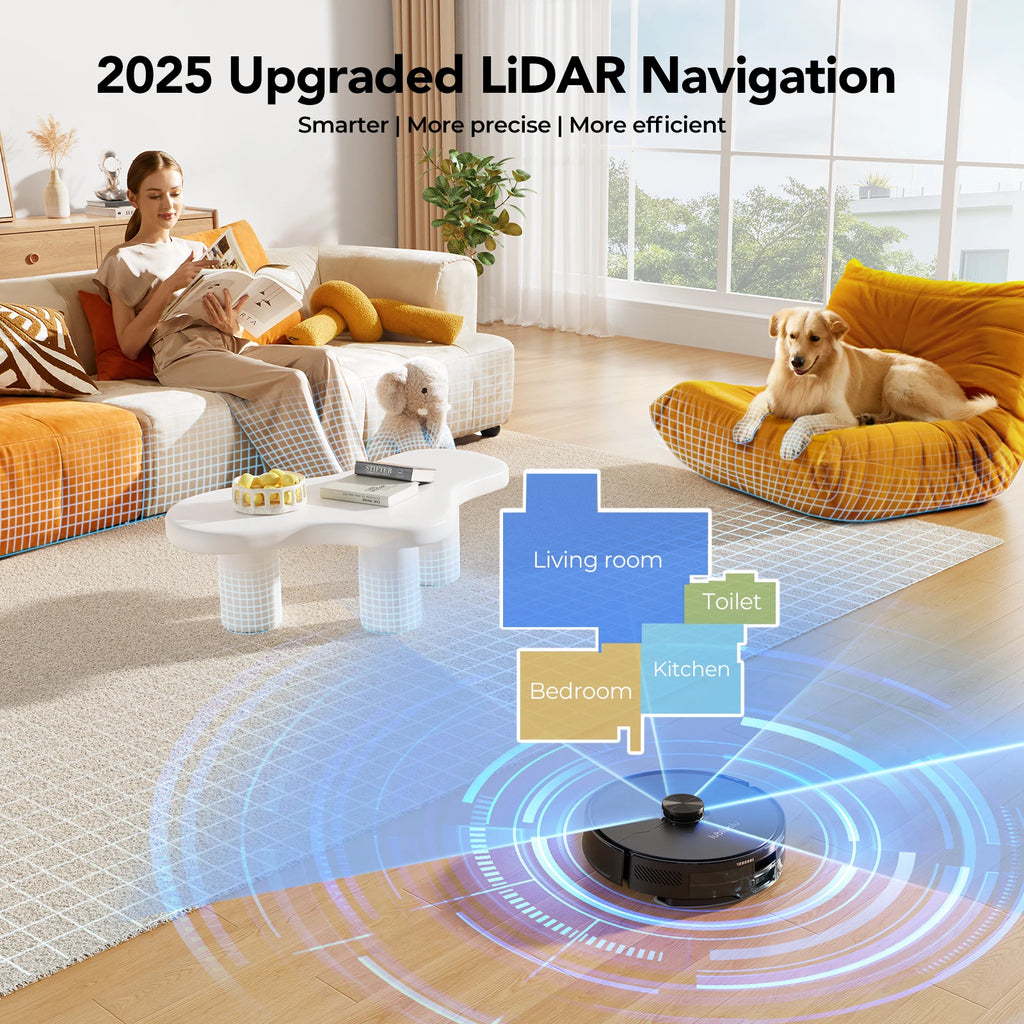 Lubluelu Robot Vacuum Cleaner L15 Ultra Robot Vacuum And Mop Combo 5500Pa 3 In 1 Robot Vacuum Cleaner 5 Maps 24 No-go Zones
