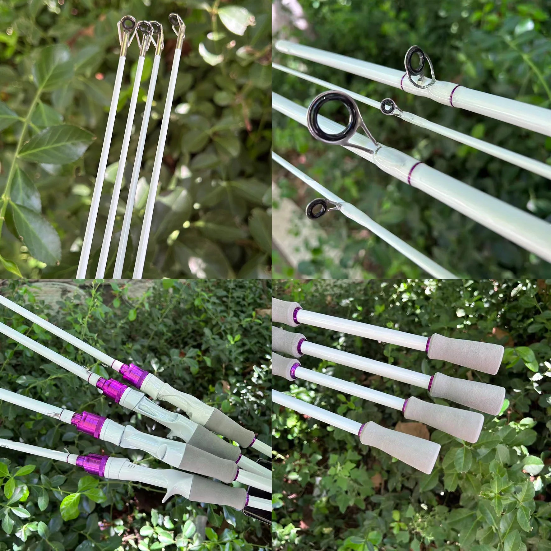 White Fishing Rod 1.8m 2.1m 2-Section Design, Fiberglass Composite Rod Body, Strong and Durable, M-Tune, Suitable for Both Men and Women, Affordable Price, Suitable for Both Saltwater and Freshwater, Choice between Gun Handle