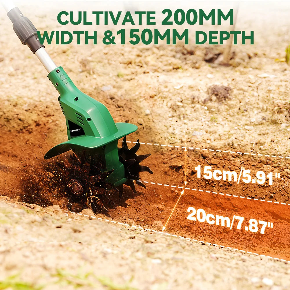 NEWBENY Electric Rototiller Tiller Cultivator Motocultor Cordless Scarifier Garden Tool For Makita 21V Battery Pin