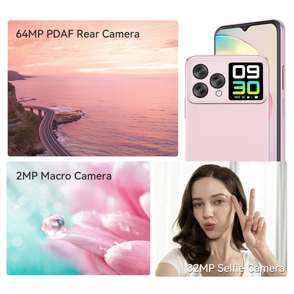 Cubot Hafury V1, Smartphone Android, 16GB RAM(8GB+8GB), 256GB ROM, Dual Screen, 64MP Camera, NFC, Global Version, Dual 4G Phone
