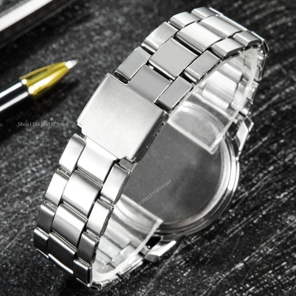 Luxury Wrist Watches for Man Fashion Analog Quartz Watch Stainless Steel Strap Male Watch Casual Digital Bracele Watch