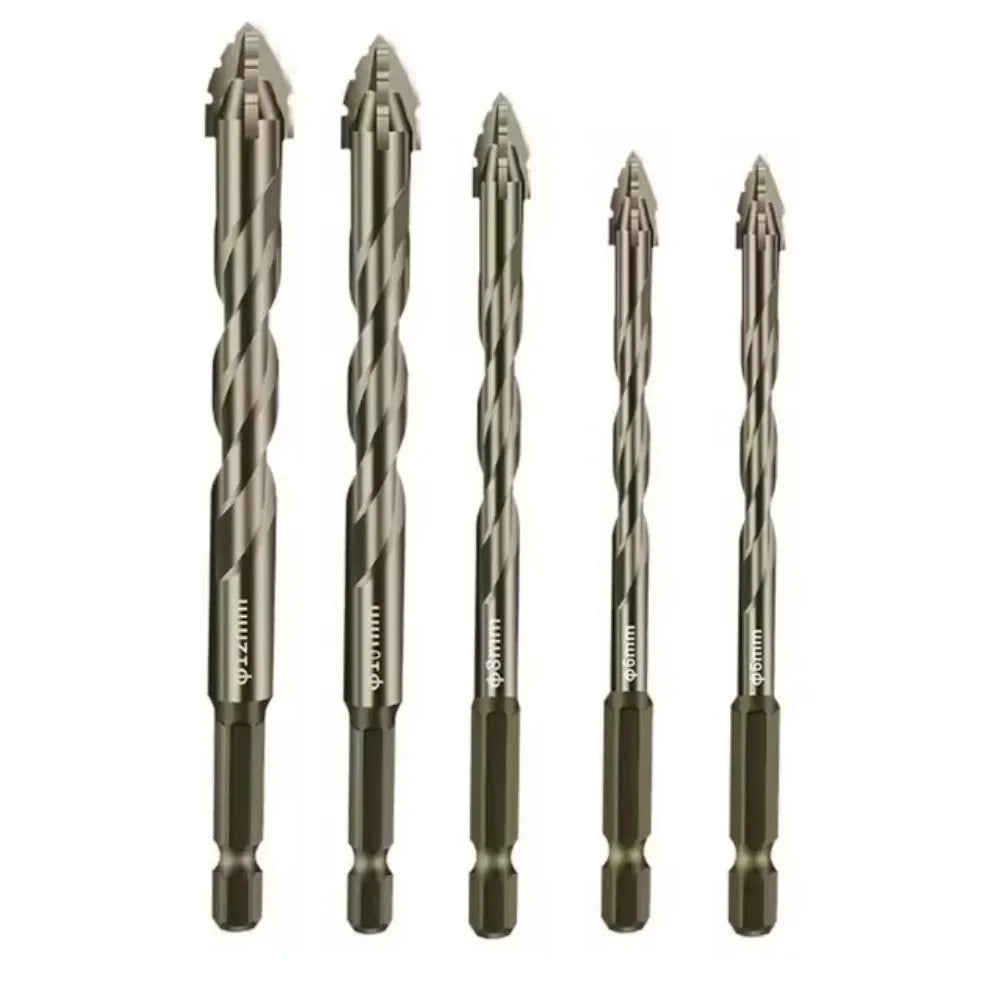 1Pcs Four-Edged Serrated Eccentric Drill Bits Set High Hardness Hexagonal Simple Installation Skewed Head Drill Bit Set