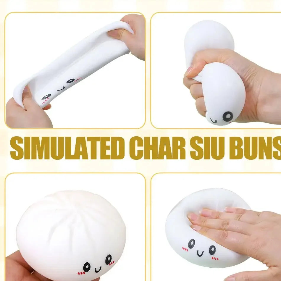 Dumpling Pressure Dumpling Squishies Cute Colorful Bun Toy Slow Rising Stress Relief Fidget Toy for Kids Adults Anti-Anxiety