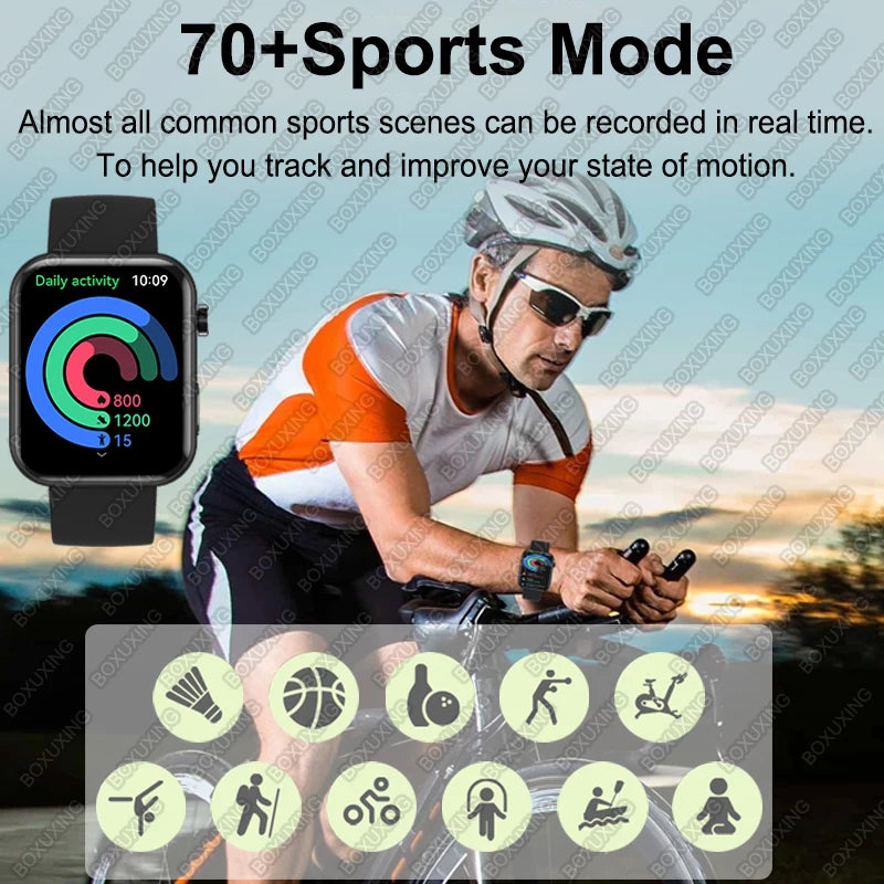 2025 New HD Camera Smart Watch Men Women Photos Record Video Health Monitor Sports Fitness Waterproof Bluetooth Call Smart Watch