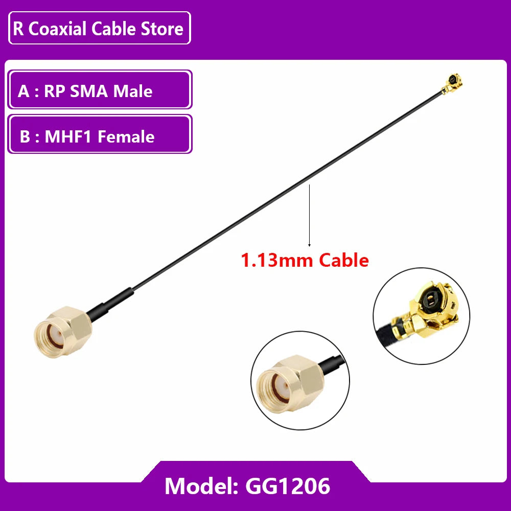 1PC RG1.13mm 0.81mm Pigtail Extension RF Cable SMA Female to MHF U.FL  Female RP SMA Male for WIFI Antenna