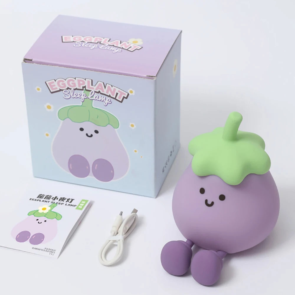 Cartoon Silicone Peach Sleep Lamp,USB ReChargable, LED Night Light for Children Holiday Gift, Cute Bedside Decor