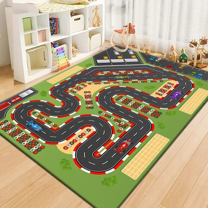 100x160cm Non-slip Baby Play Mat Crawling Mat Cartoon Runway Carpet Baby Toys Parking Lot Road Game Mats for Playing Car Toys