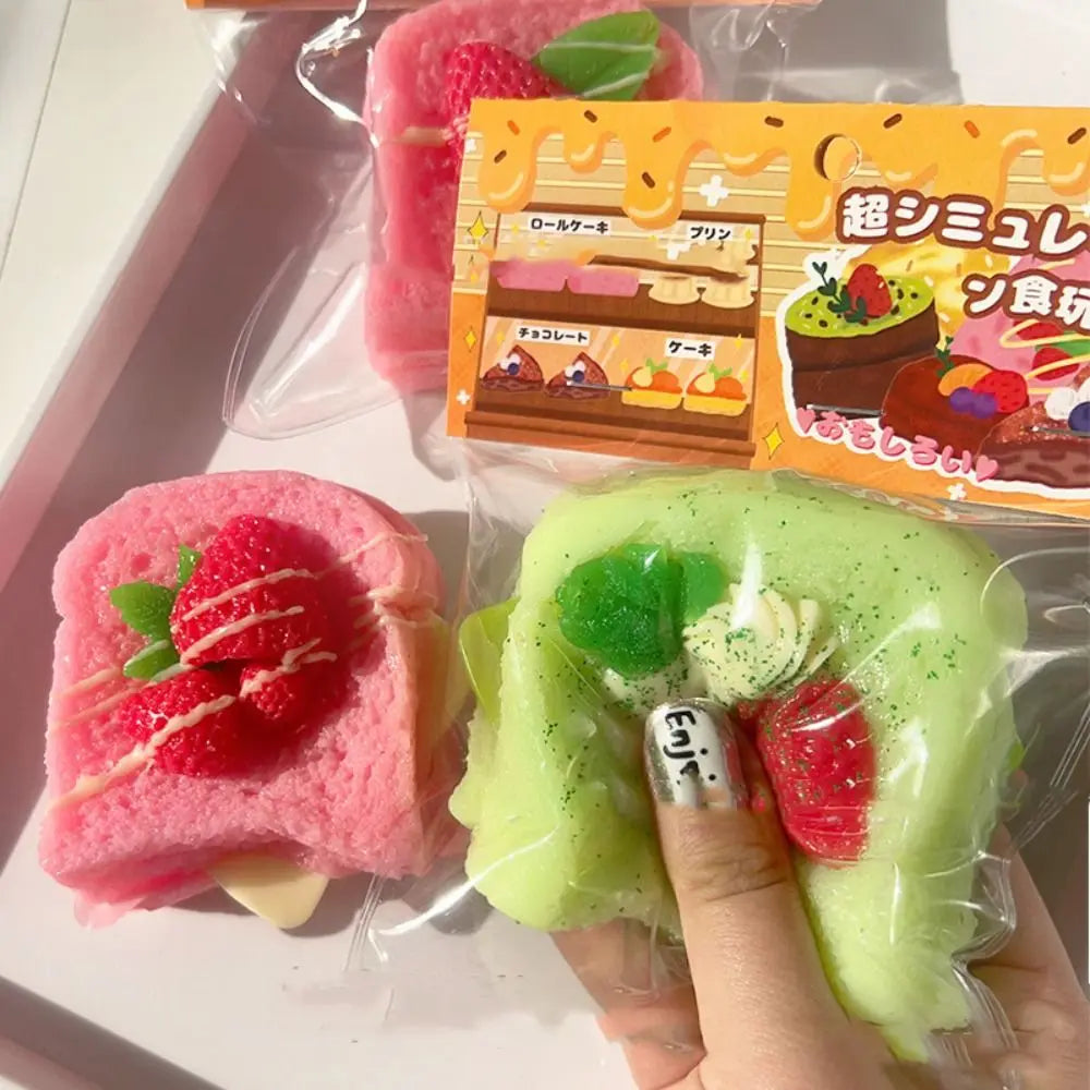 Squishy Cake Food Stress Relief Toys Soft Fidget Toy Kid Girl Super Shapeable Pinch Toy Cute Party Decor For Christmas Halloween