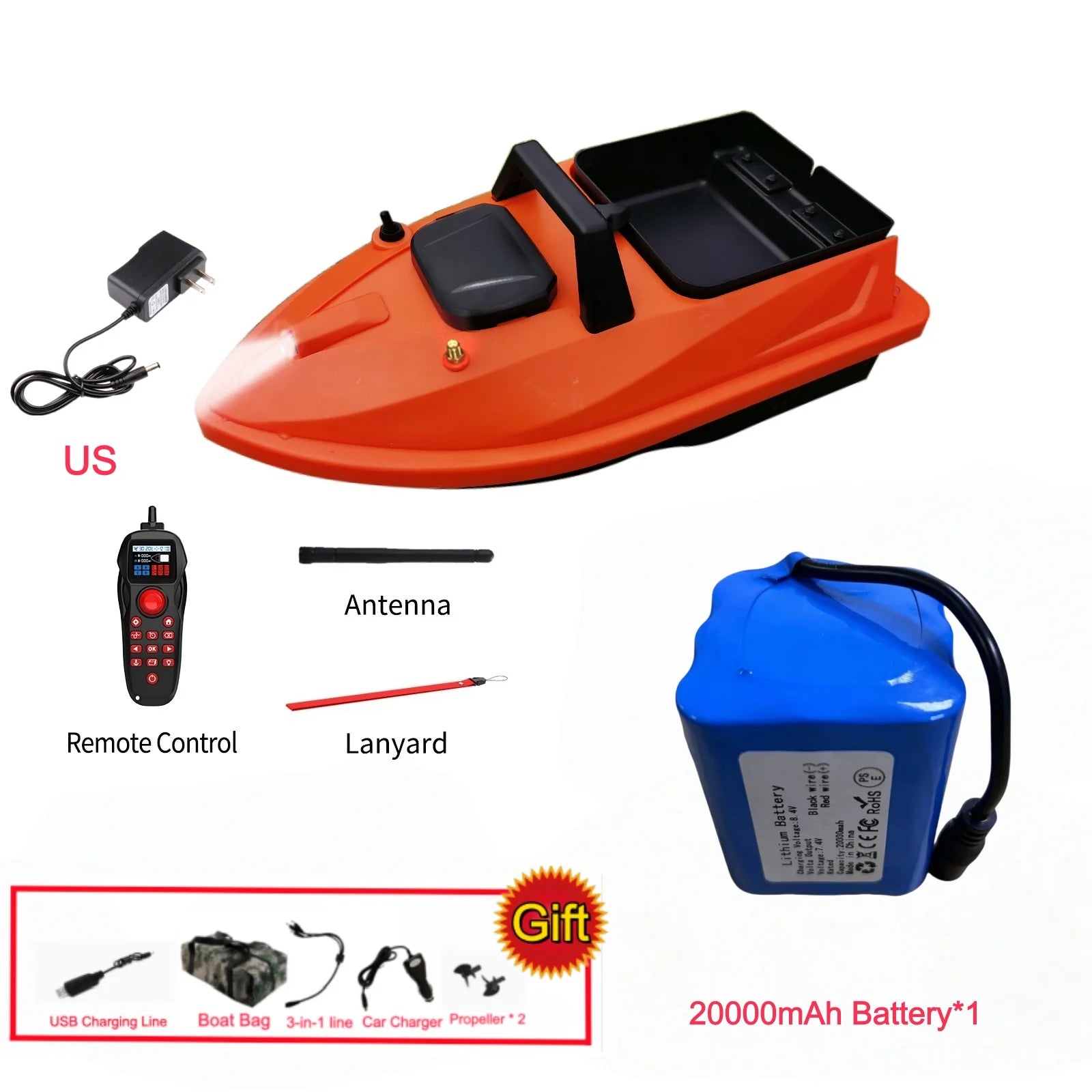 GPS Fishing Bait Boat 500M Distance 1.5KG Loading Electronic Anchored Cruise Control RC Nest Bait Boat Outdoor Sports Fishing To