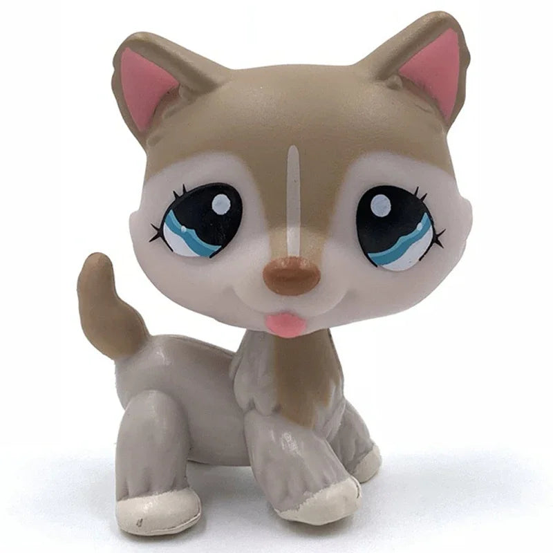 Rare animal pet Bobble head toy puppy dog toy #1013 yellow dog with blue eyes lps