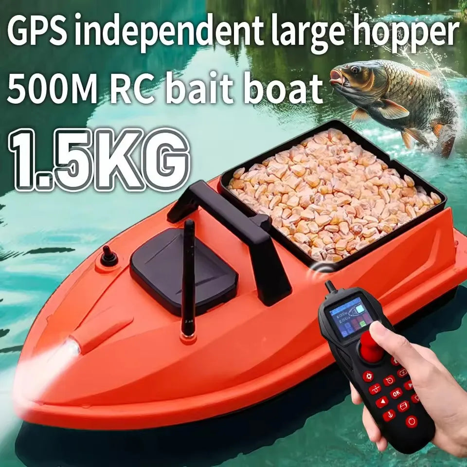 GPS Fishing Bait Boat 500M Distance 1.5KG Loading Electronic Anchored Cruise Control RC Nest Bait Boat Outdoor Sports Fishing To