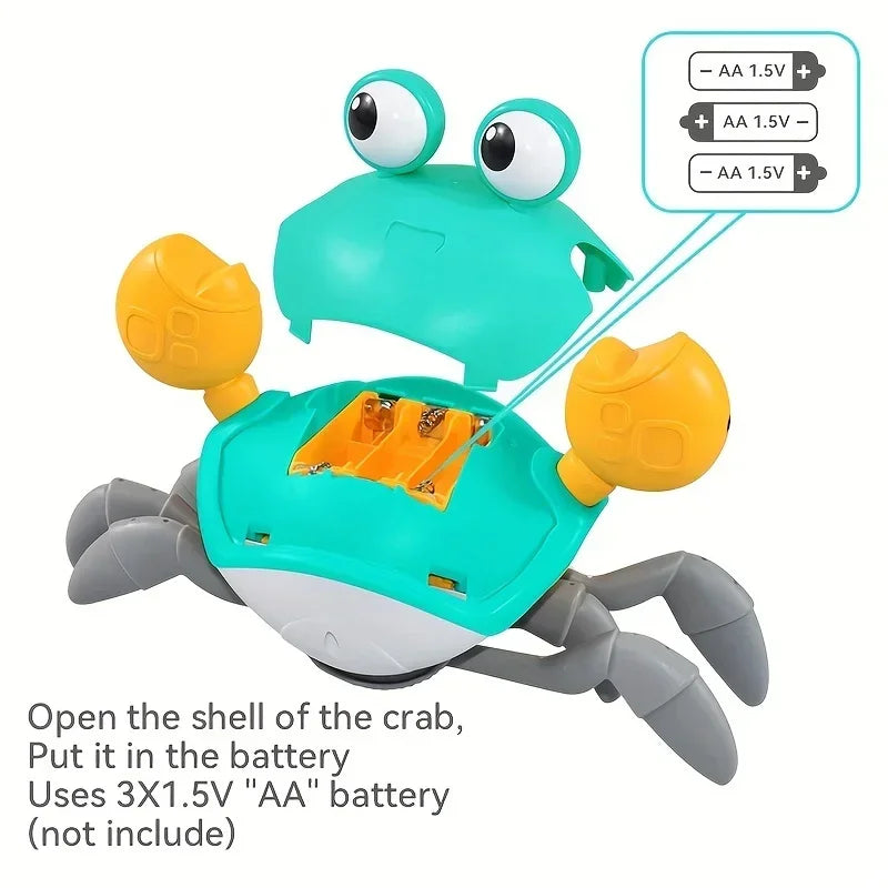 Induction Escape Crab Electric Pets Musical Toys Toddler Crawling Toys Interactive Toys for Children Christmas Gifts