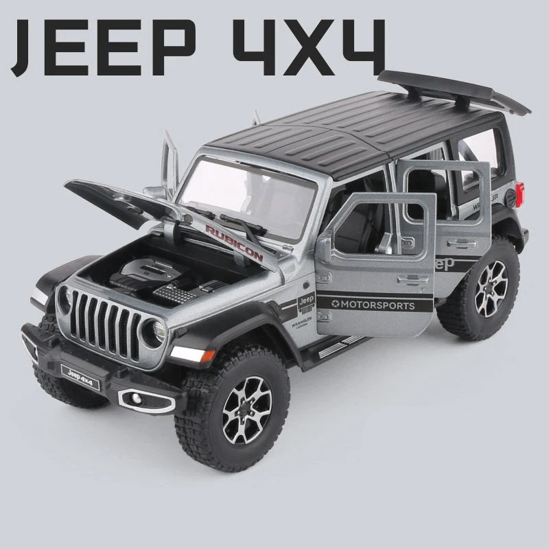 1:22 Jeeps Wrangler Rubicon Alloy Car Model Diecasts Metal Off-road Vehicles Car Model Simulation Collection Childrens Toys Gift