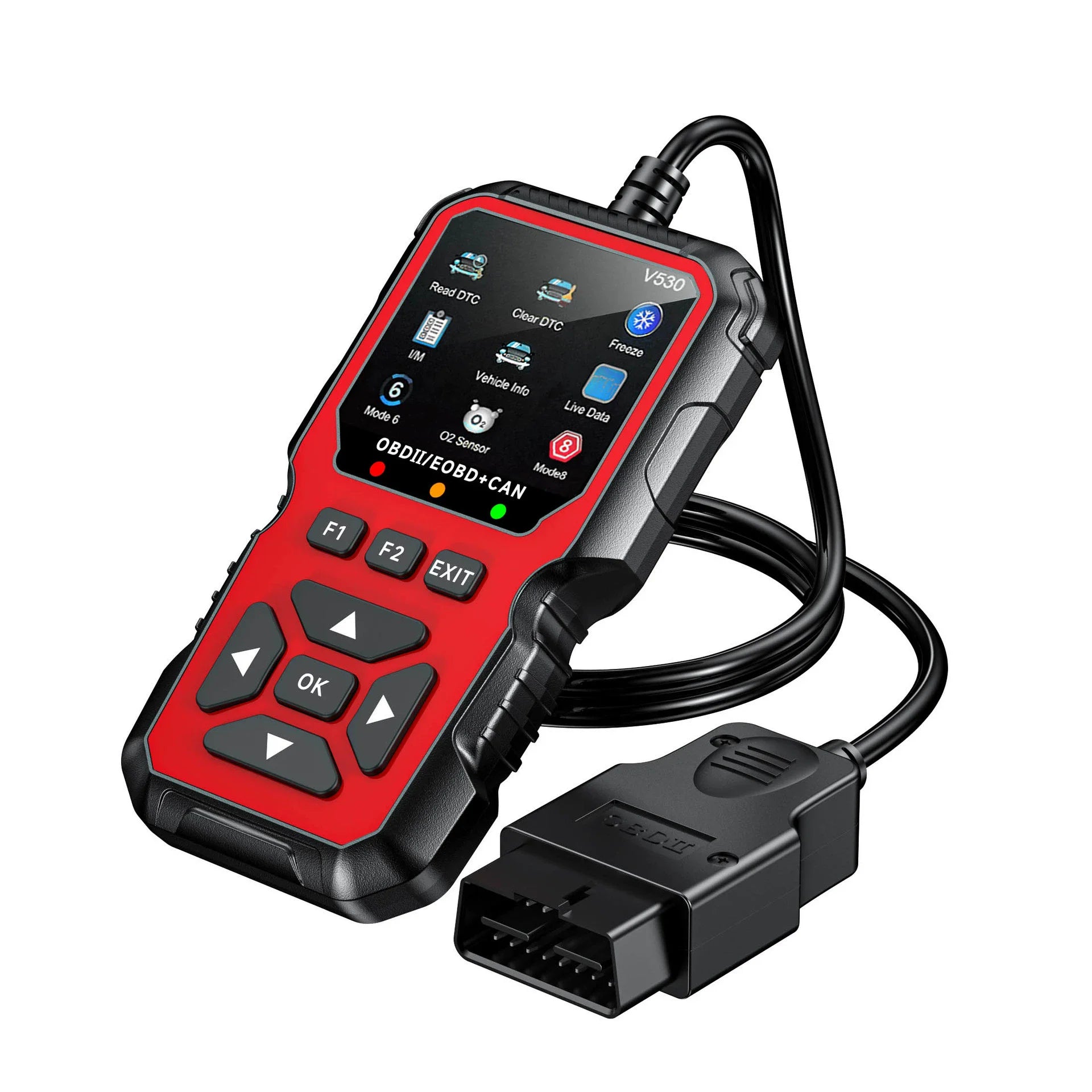 V530 OBD Powered Car Diagnostic Tool with Real Time Data Stream Full-Featured Testing  Clears Engine Fault Lights Reads Vehicles