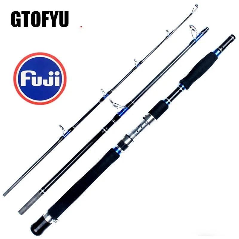 Fishing Lure Rod 1.8m 2.1m 3 Section Superhard Lure 70-250g Trolling Fishing Rod Carbon Fast Surf Boat Raft Spinning Fishing Rod
