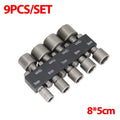 9/14Set Magnetic Socket Screwdriver Wrench Set Hexagon Nut Driver Drill Bit Hexagonal Hand Adapter Electric Impact Bolt Handle