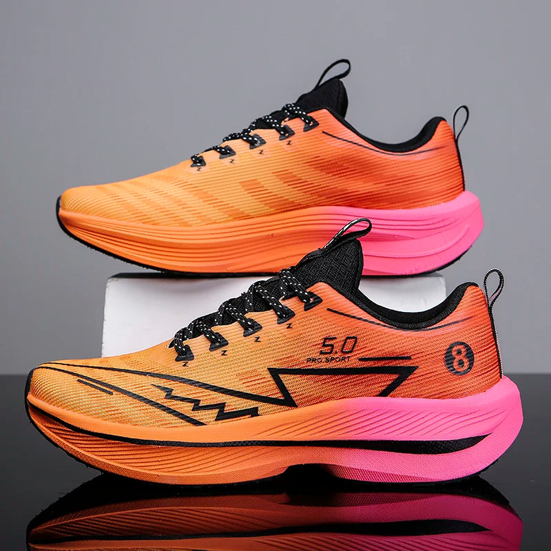 Men Casual Sports Running Shoes Carbon Board Marathon Training Breathable Women's Jogging Athletic Nonskid Walking Sneakers