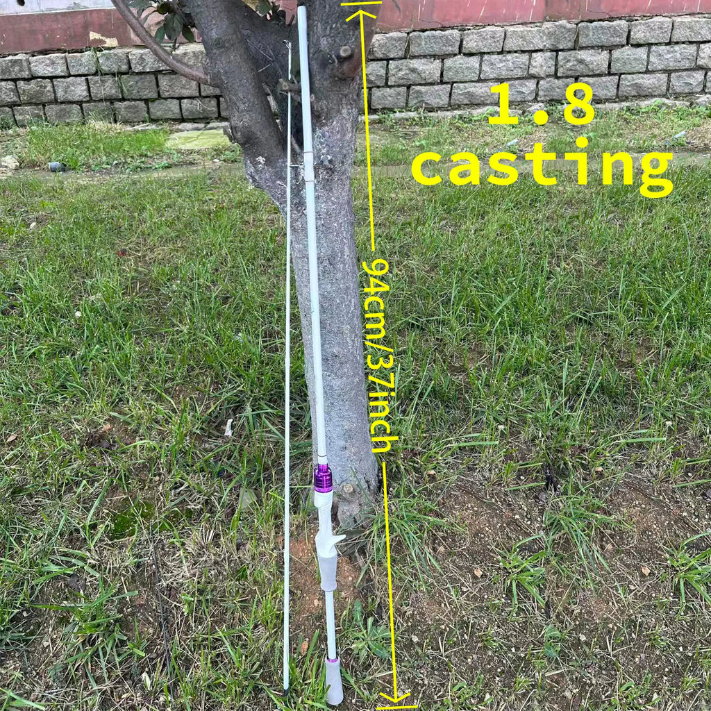 White Fishing Rod 1.8m 2.1m 2-Section Design, Fiberglass Composite Rod Body, Strong and Durable, M-Tune, Suitable for Both Men and Women, Affordable Price, Suitable for Both Saltwater and Freshwater, Choice between Gun Handle