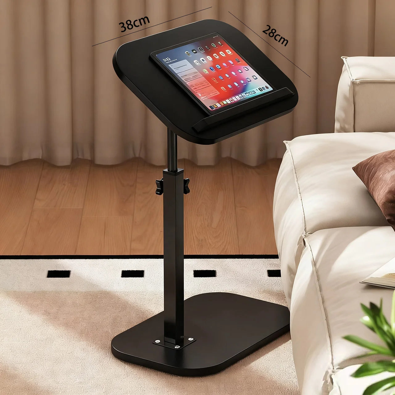 Laptop Sofa Desk Mobile Rolling Adjustable Height Angle Overbed Food Tray Stand Table