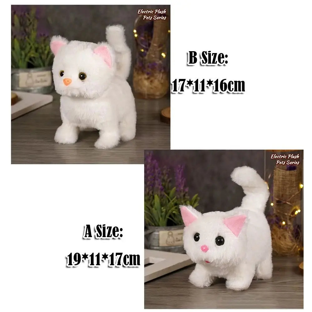 Simulated Robot Kitten Wagging Interactive Kitten Plush Toy Makes You Happy Walking Kitten Robot Electric Pet