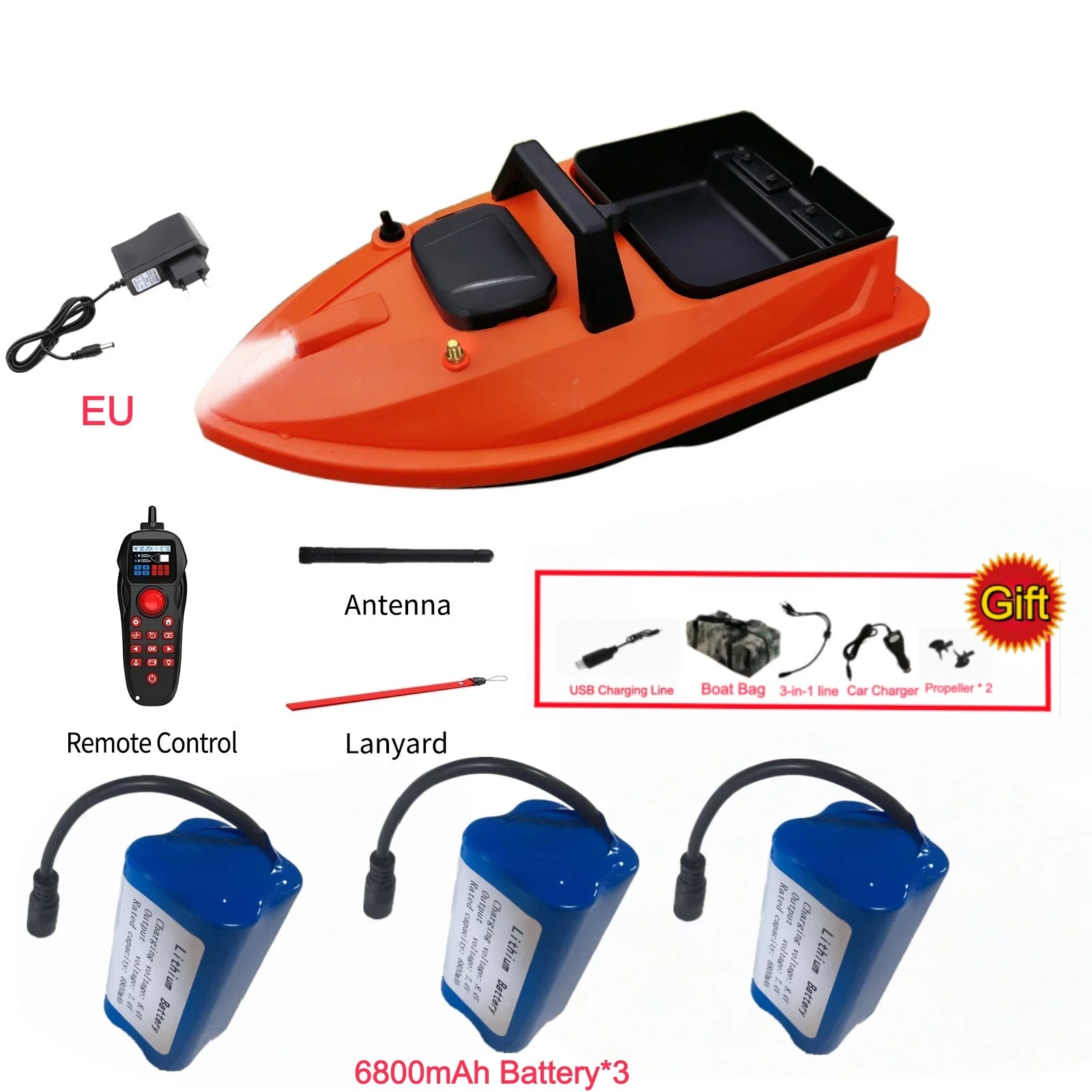 GPS Fishing Bait Boat 500M Distance 1.5KG Loading Electronic Anchored Cruise Control RC Nest Bait Boat Outdoor Sports Fishing To