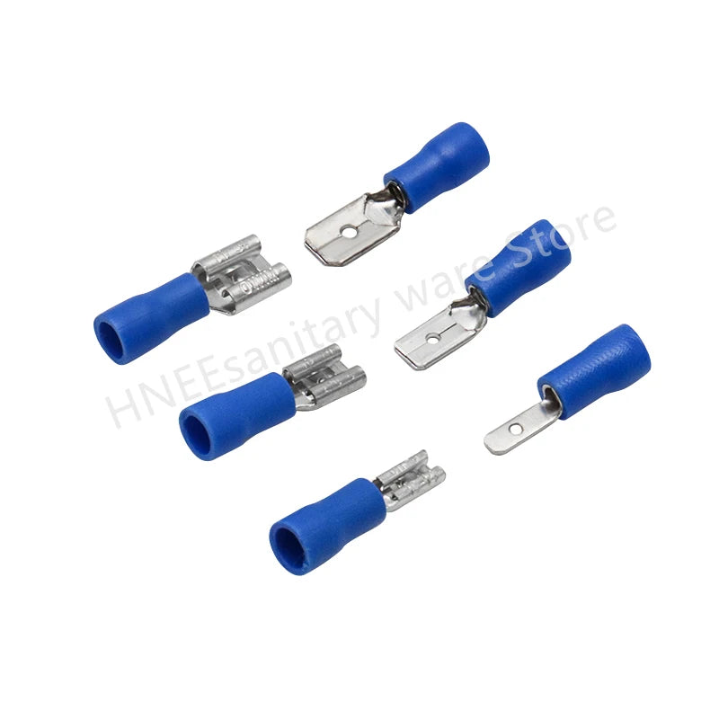 100/50pcs Male/Female Spade Terminals 2.8mm 4.8mm 6.3mm Insulated Spade Wire Connector Cold Press Electrical Wiring Cable Plug