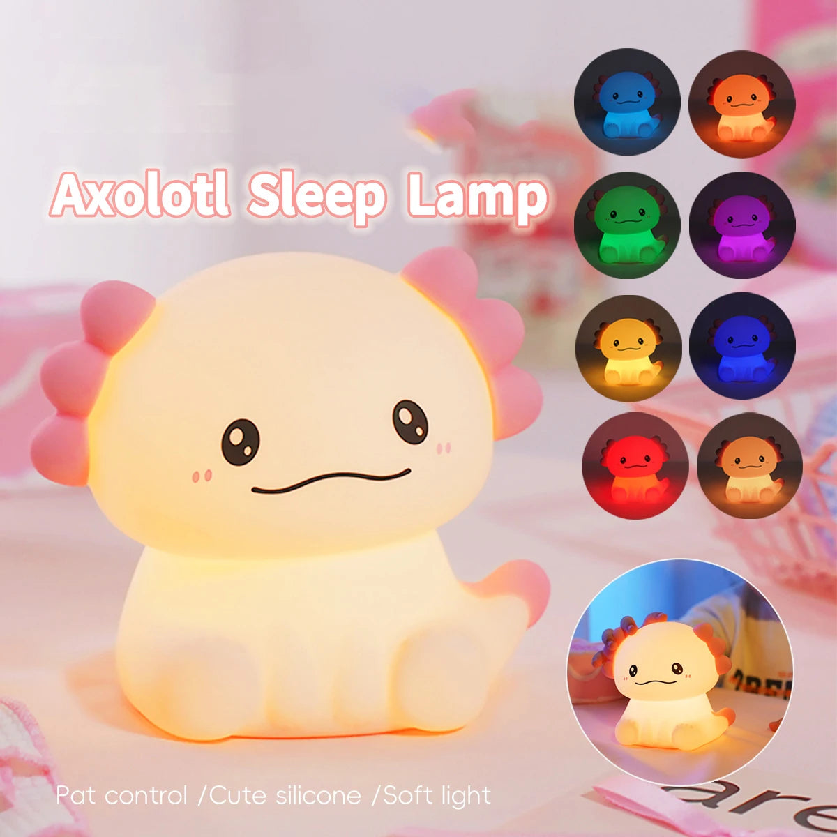 Cartoon Silicone Peach Sleep Lamp,USB ReChargable, LED Night Light for Children Holiday Gift, Cute Bedside Decor