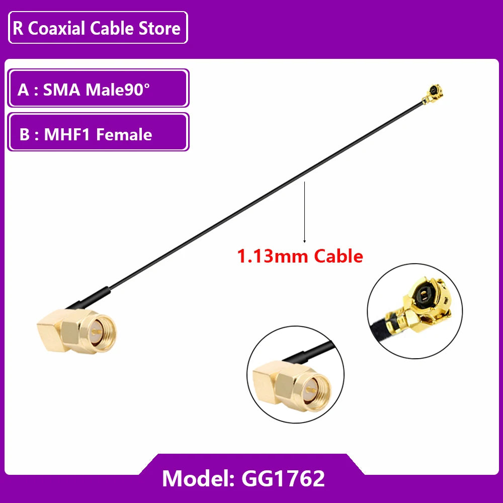 1PC RG1.13mm 0.81mm Pigtail Extension RF Cable SMA Female to MHF U.FL  Female RP SMA Male for WIFI Antenna