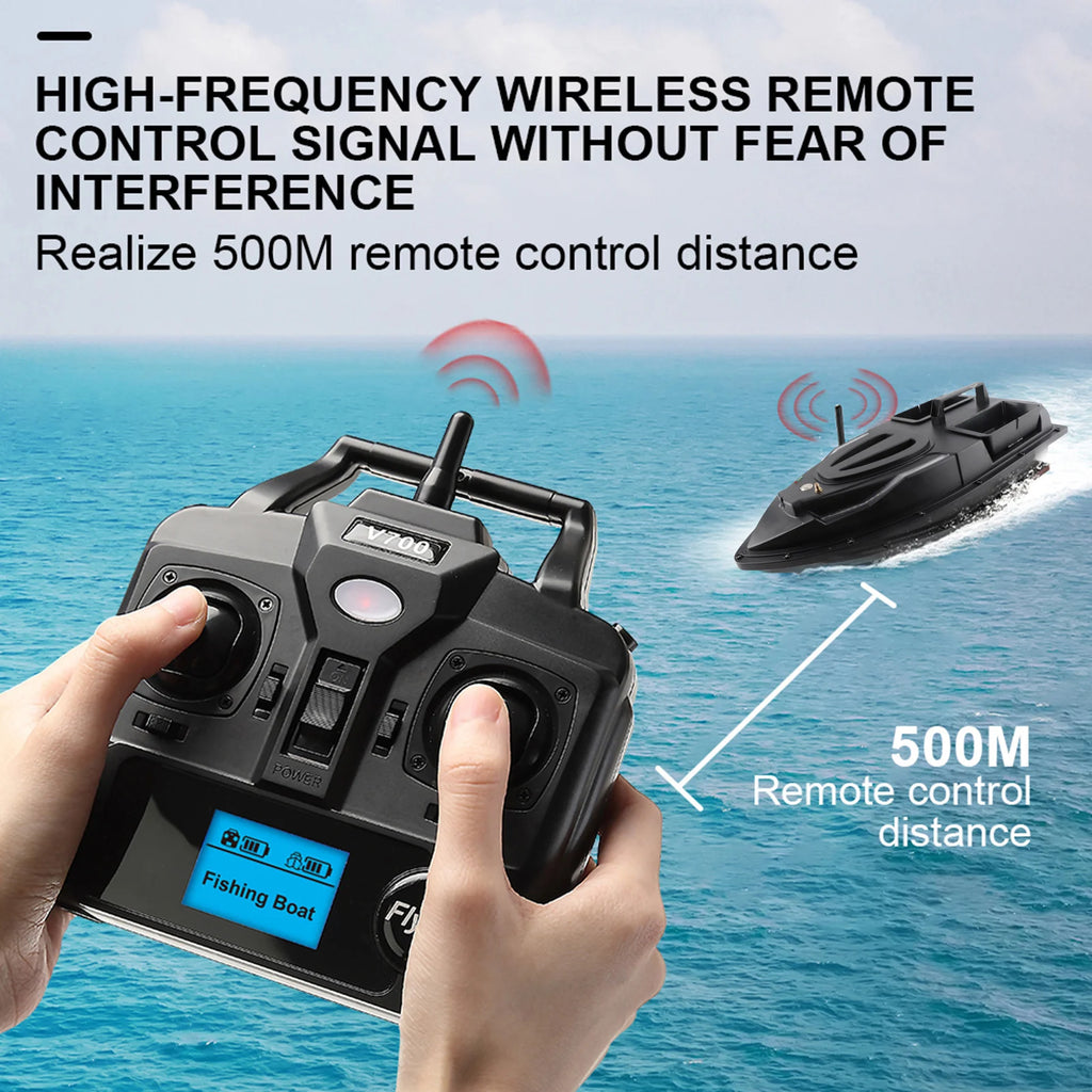 Fishing Bait Boat 500m Remote Control Bait Boat Dual Motor Fish Finder 1.5KG Loading Support Automatic Cruise