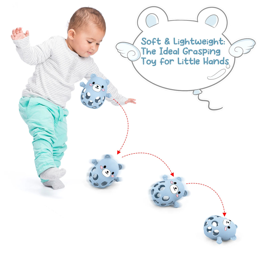 TYRY.HU Ringing Bell Baby Teether Gloves Cute Bear Shape Teether Toy Silicone Care Molar Anti-eating Hand Baby Education Toy