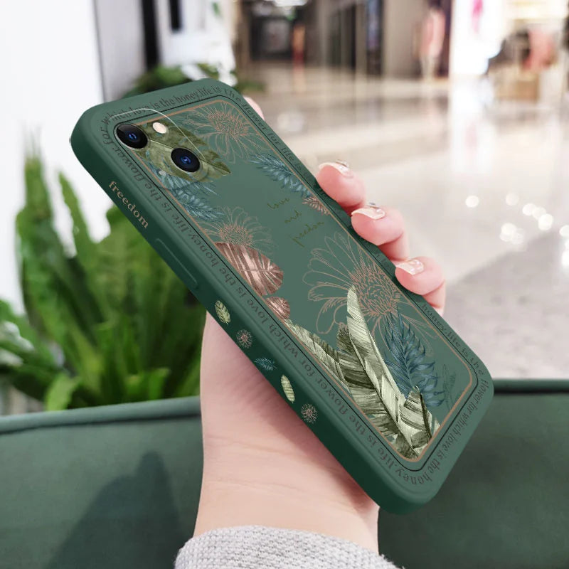 Ins Tropical Style Phone Case For iPhone 17 Air 16 15 14 13 12 11 Pro Max Mini X XR XS MAX Plus Cover