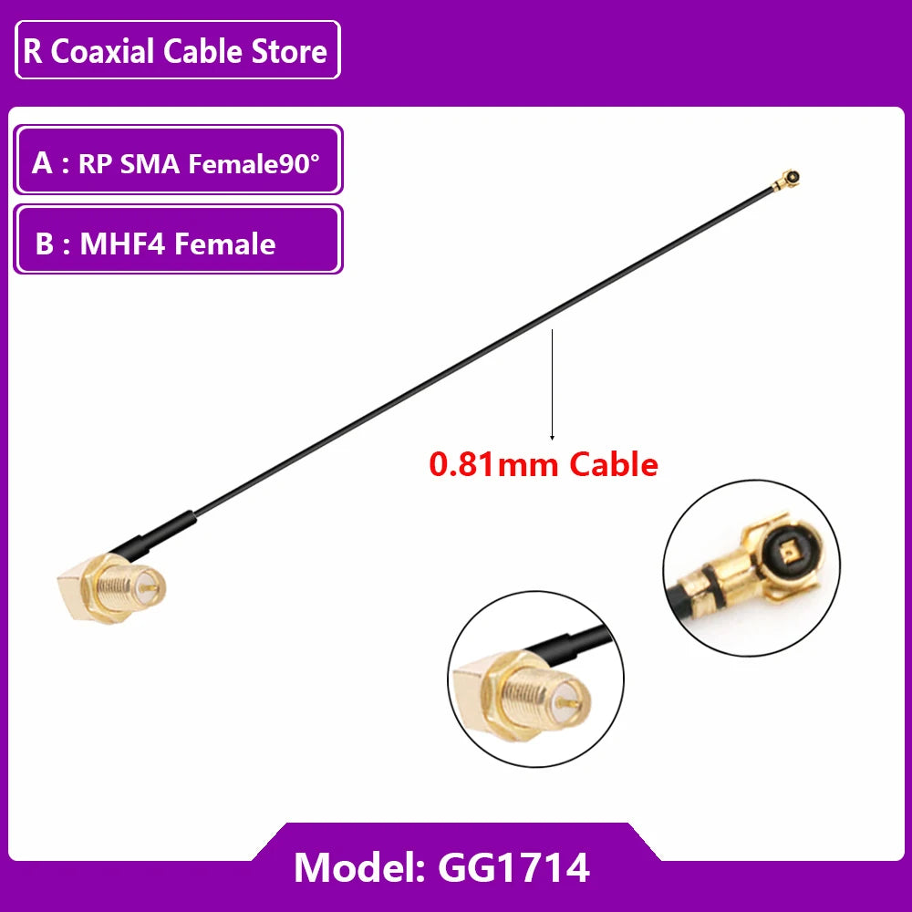 1PC RG1.13mm 0.81mm Pigtail Extension RF Cable SMA Female to MHF U.FL  Female RP SMA Male for WIFI Antenna
