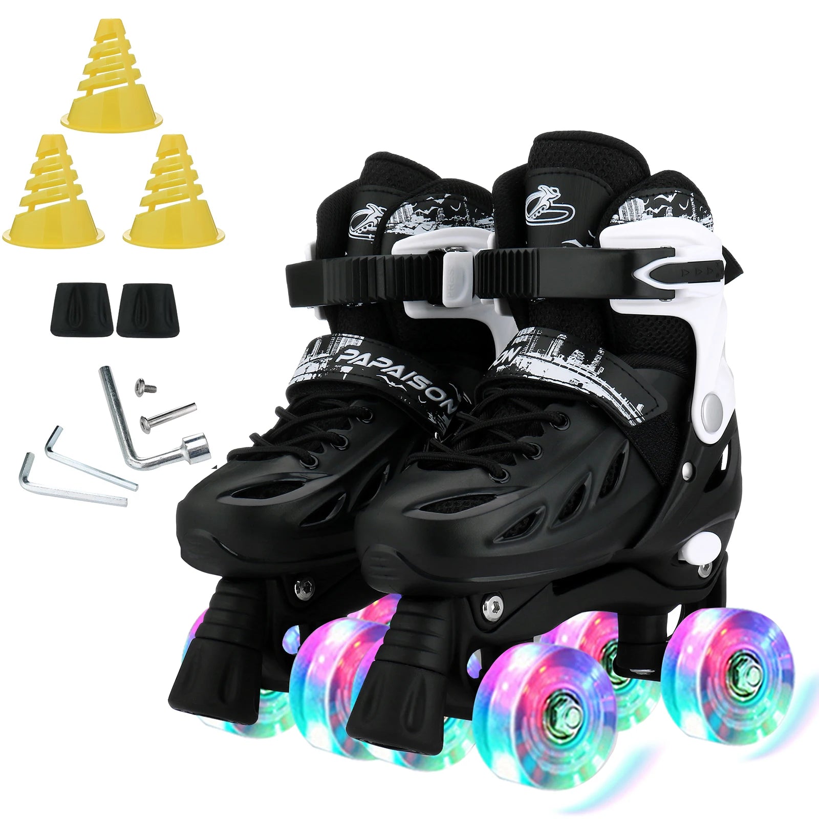 Child Kid Roller Skate Shoes Skating 4-Wheel Sport Protecitve Beginner Roller Shoes Childer Boy Girl Unisex Sport Flash Shoes