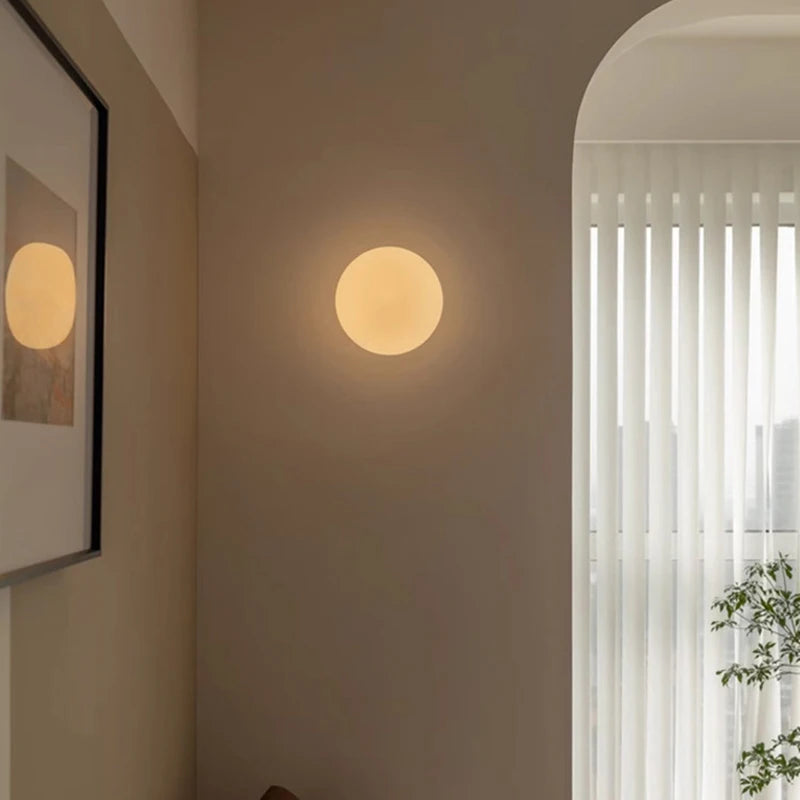 Natural Marble Ball Wall Lamp G9 Bulb Personalized Atmosphere Room Decoration Stone Sconce Stairs Parlor Kitchen