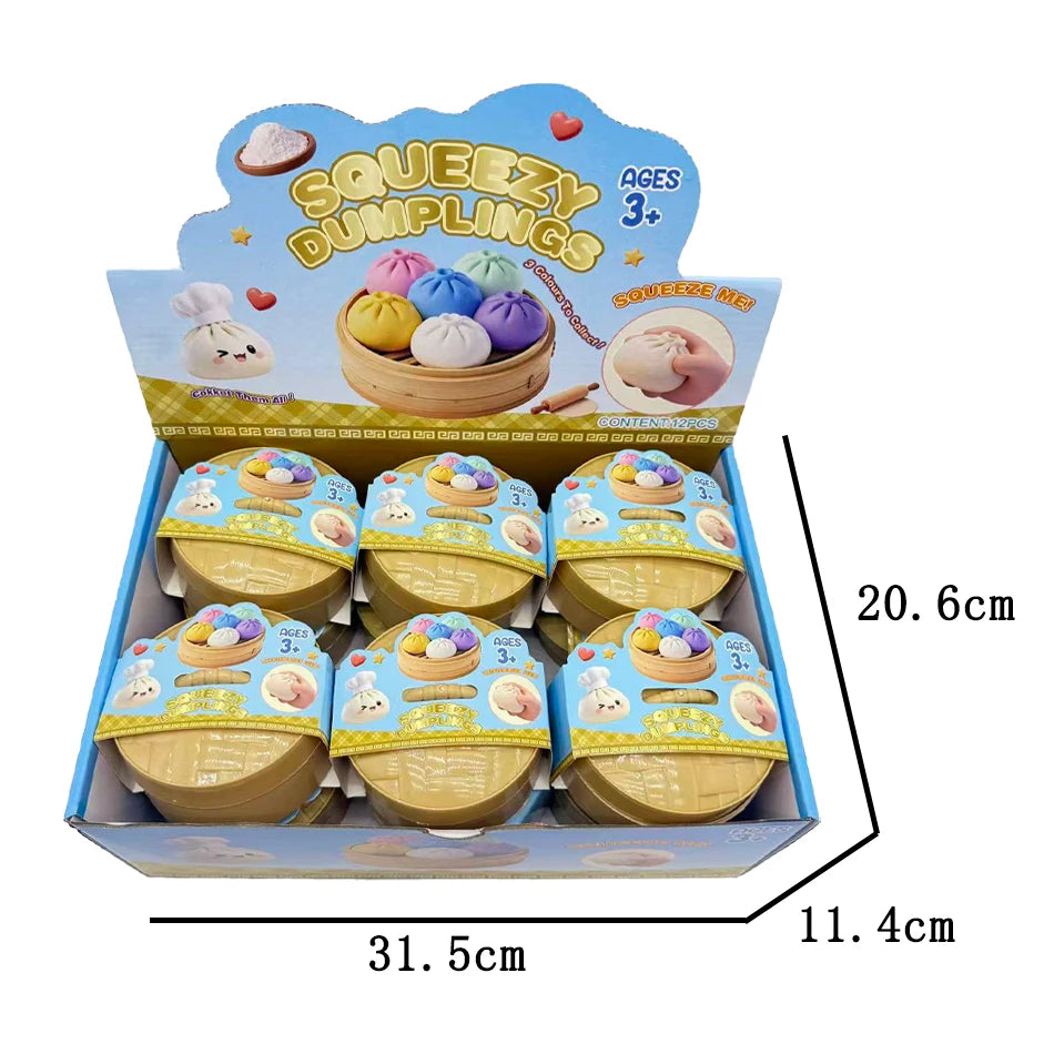 Dumpling Stress Balls Colorful Squishies Pressure Squishy Relaxing Relieve Anxiety Antistress Enhance Reusable Rebound Squeeze