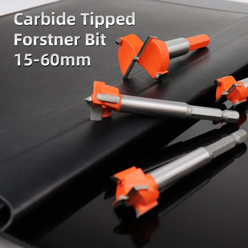 15-60mm Carbide Tipped Forstner Bit Set Boring Hole Saw Cutter Woodworking Drill Bits Set for Wood Plastic Plywood Tools