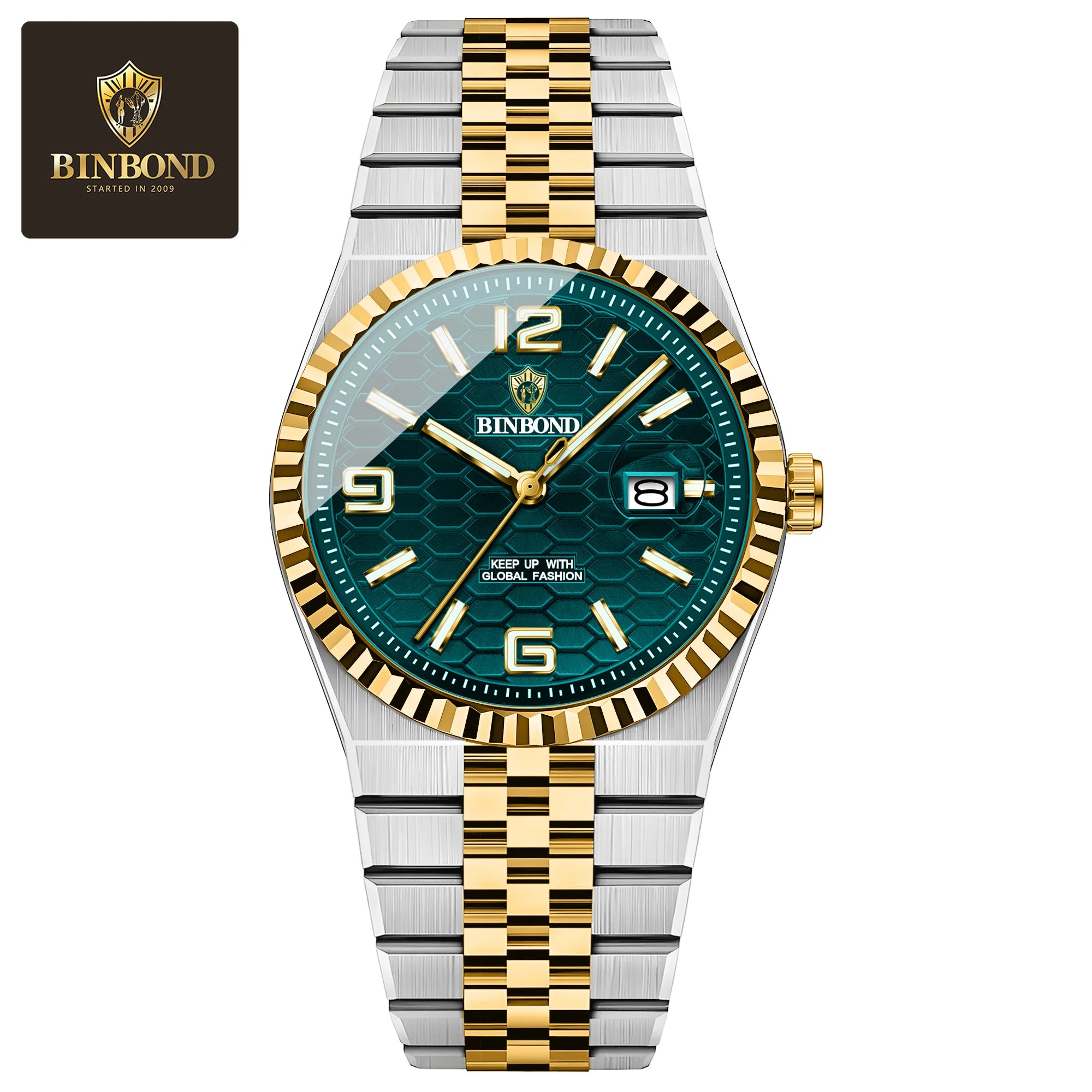BINBOND Top Brand New 8181 Business Men's Quartz Watch Waterproof Night Light Calendar Fashion Men's Quartz Watch 2025