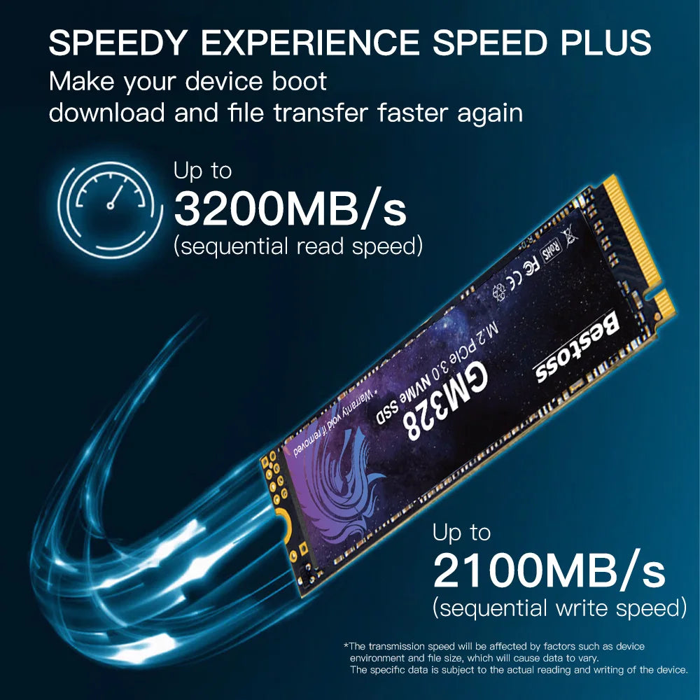 Bestoss NVMe M.2 SSD PCIe Gen3 x4 2280 128GB 256GB 512GB 1TB 2TB Internal Solid State Hard Drive for Notebook Gaming Computer