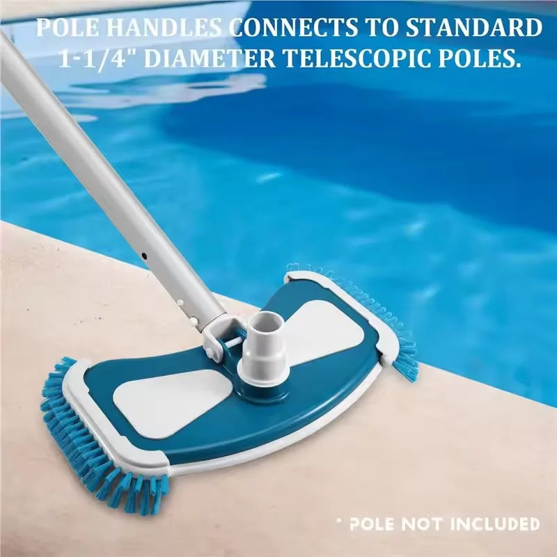 Vacuum Head with Side Brushes，Portable & Durable Plastic Design，Pool Maintenance