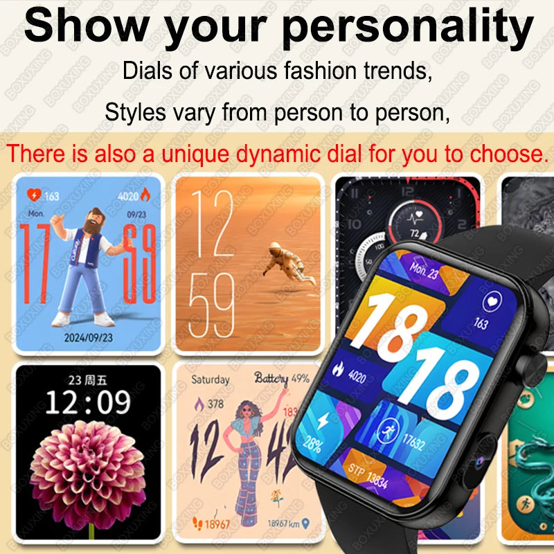 2025 New HD Camera Smart Watch Men Women Photos Record Video Health Monitor Sports Fitness Waterproof Bluetooth Call Smart Watch