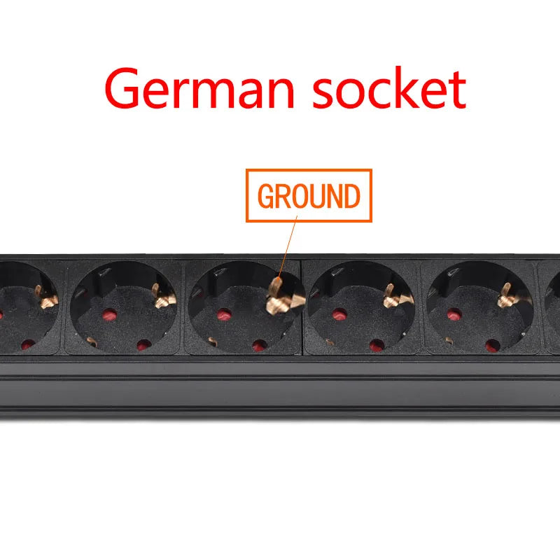 IEC-C14 Port PDU Power Strip with 2-10 Ways EU Outlet Socket  extend with network cabinet rack 2 USB charging