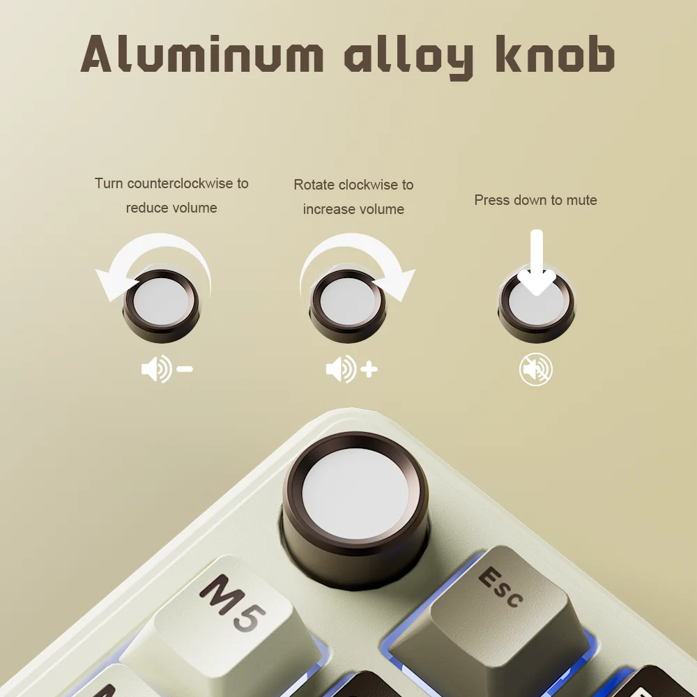 RK ROYAL KLUDGE L75 Wireless Gaming Keyboard Customize Shortcut Keys PBT Keycap Gasket Structure Tri-mode Mechanical Keyboard