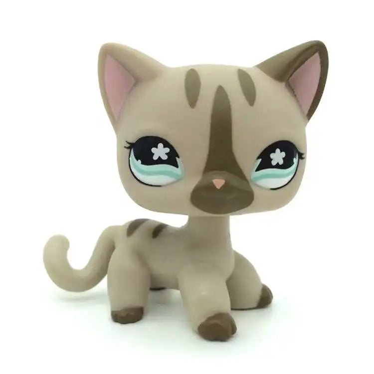 Pet Shop Lps Toys Standing Littlest Short Hair Cat #2291 White Pink Glitter kitty