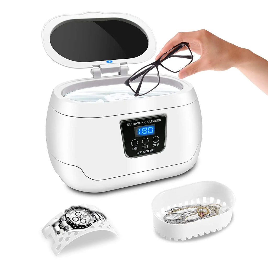 GTSONIC 600ML Ultrasonic Cleaner Bath Timer for Jewelry Parts Glasses Manicure Stones Cutters Dental Razor Brush UltrasoundSonic