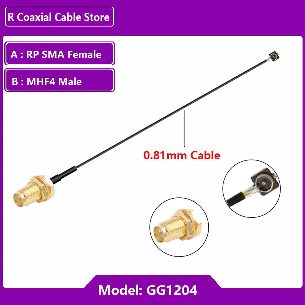 1PC RG1.13mm 0.81mm Pigtail Extension RF Cable SMA Female to MHF U.FL  Female RP SMA Male for WIFI Antenna