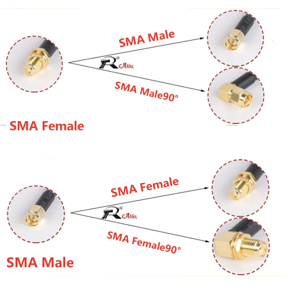 1PC RG1.13mm 0.81mm Pigtail Extension RF Cable SMA Female to MHF U.FL  Female RP SMA Male for WIFI Antenna